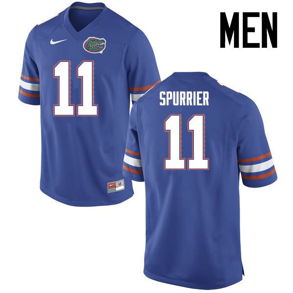 NCAA Florida Gators Steve Spurrier Men's #11 Nike Blue Stitched Authentic College Football Jersey ADK1364JS